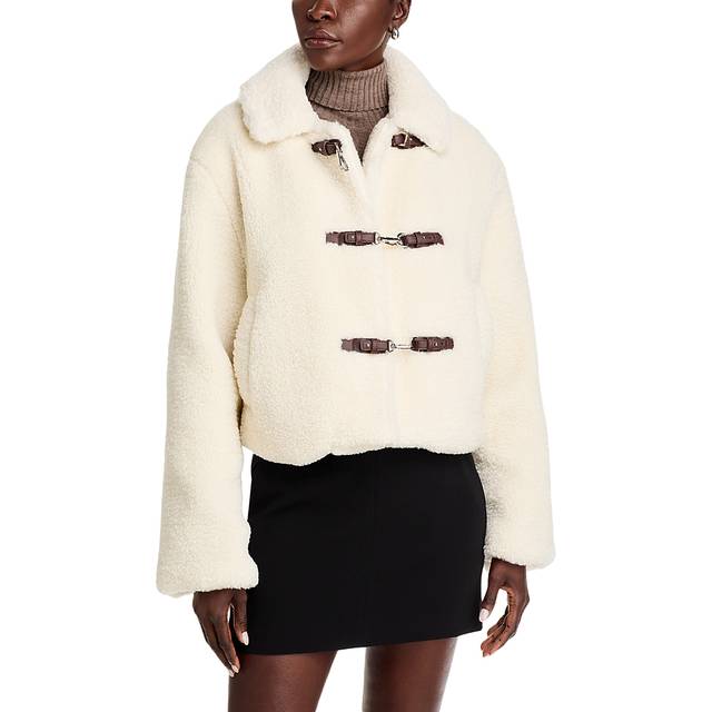 French Connection Alex Faux Fur Jacket, Cream