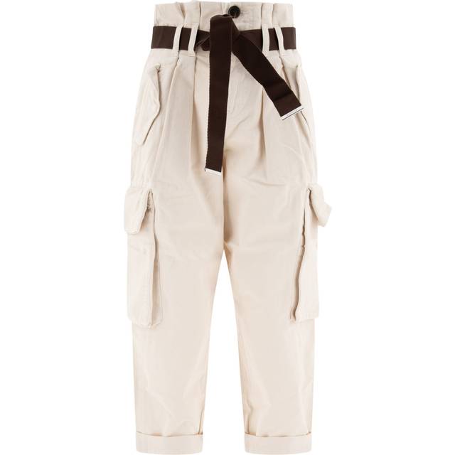 Pinko, Byxor, Dam, 2Xs, Bomull, Vita Cargo Byxor Aw24 - white (2XS)