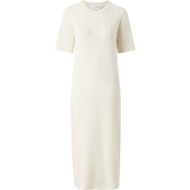 Selected Femme - SLFHelena 2/4 Knit Dress - Stickad klänning - Birch - S