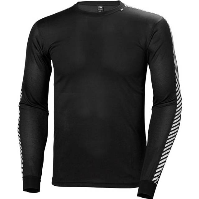 Helly Hansen Lifa Stripe Base Layer Crew Top, Black