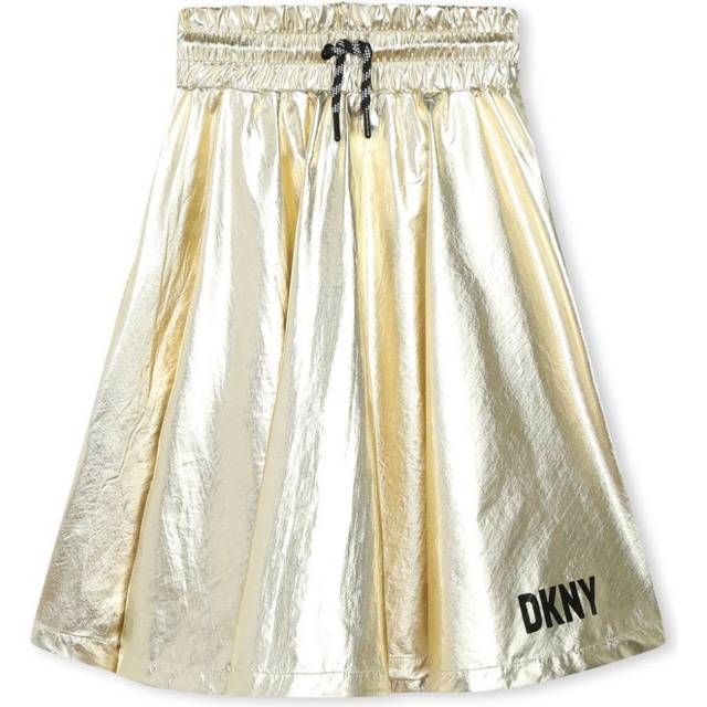 Dkny Kids - metallic-finish drawstring-waist skirt - kids - Polyamide - 4 yrs - Gold