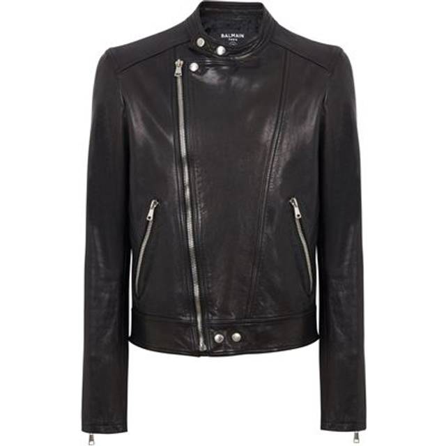 Balmain, Jacka, Herr, M, Läder, Dragkedja Kalvskinn Bikerjacka - black (M)
