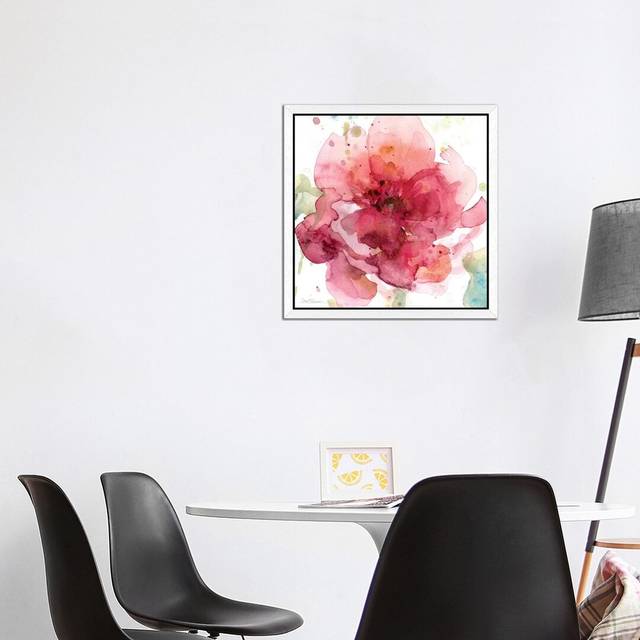 'Bold Blush I' by Carol Robinson - Floater Frame Painting Print on Canvas - White (45.72 cm H x 45.72 cm W)