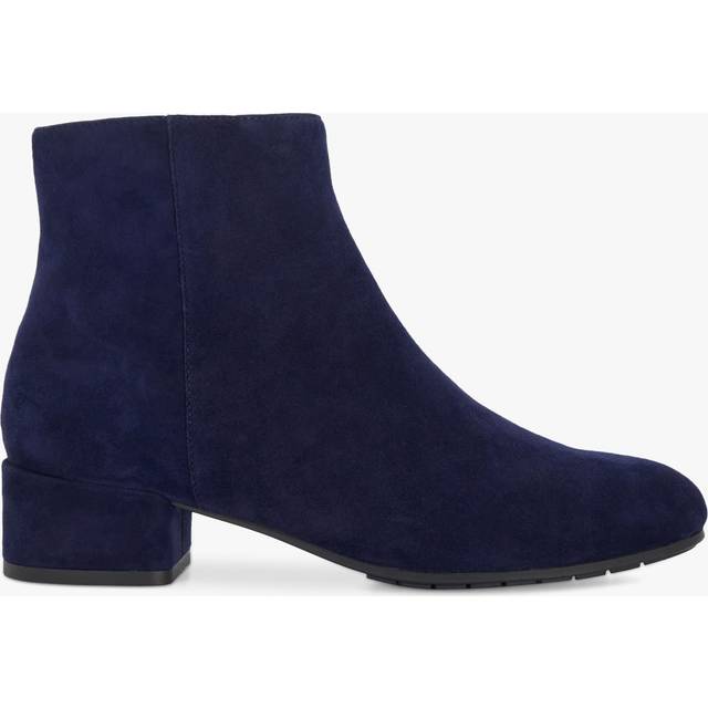 Dune Pippie Suede Ankle Boots, Dark Blue
