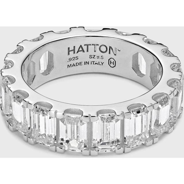 Hatton Labs Sterling Silver Wraparound Baguette Ring - White - 8