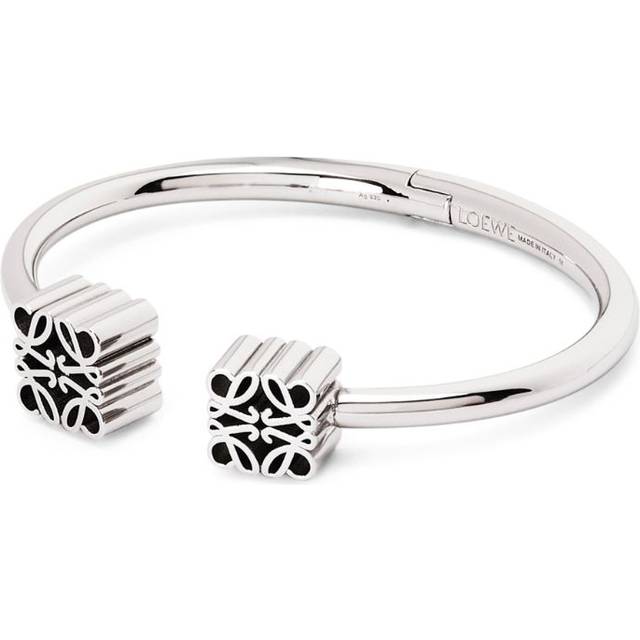 Loewe Sterling Silver Anagram Cuff Bangle