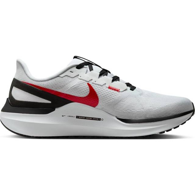 Nike Air Zoom Structure 25 White Fire Red Men Sneakers Black Light-Smoke-Grey DJ7883-106 40.5