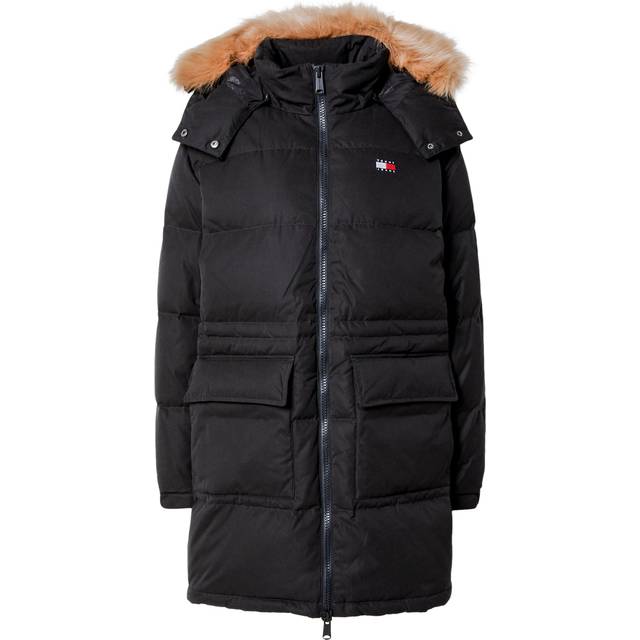 Alaska Long Padded Puffer Jacket with Hood - Black - M