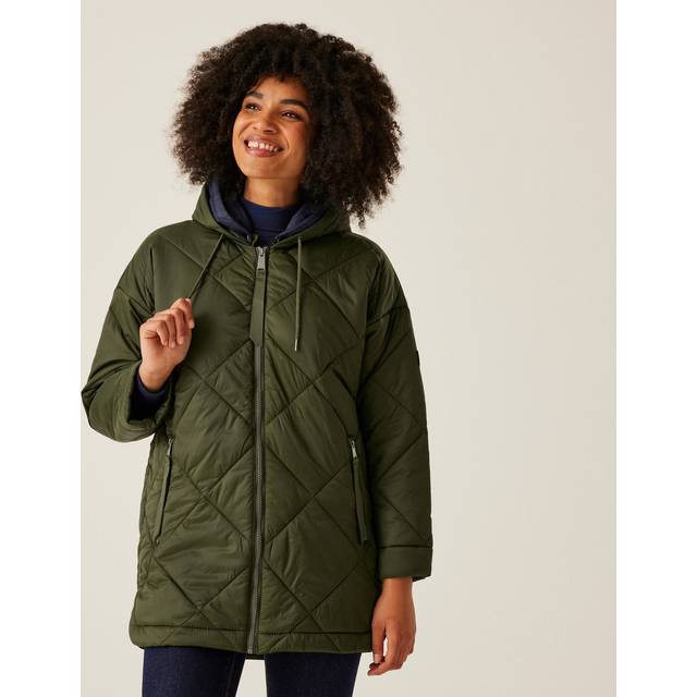 Regatta Women's Water-repellent Emila Quilted Jacket Dark Khaki Navy, Size: 10 - Green