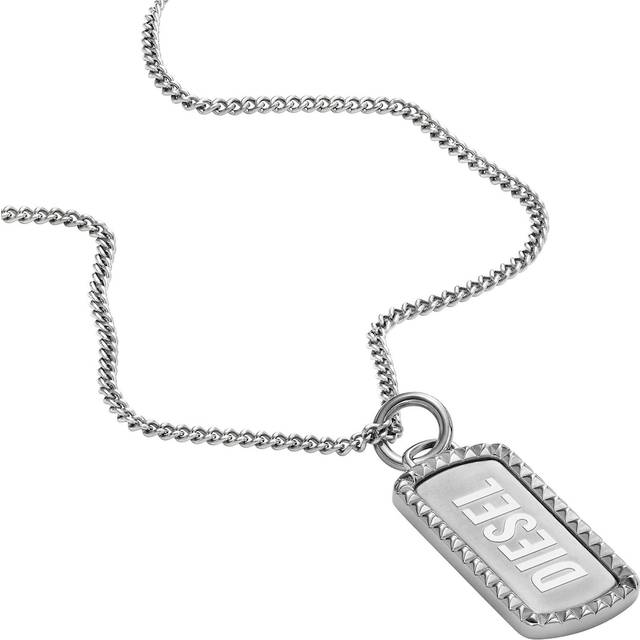 Diesel Men's Stainless Steel Dog Tag Necklace