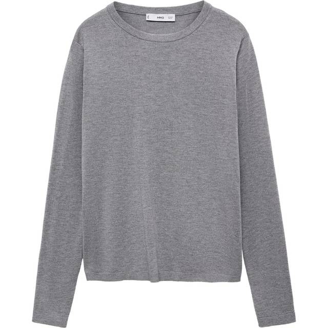 Mango Lucca Crew Neck Sweater - Grey - XXL