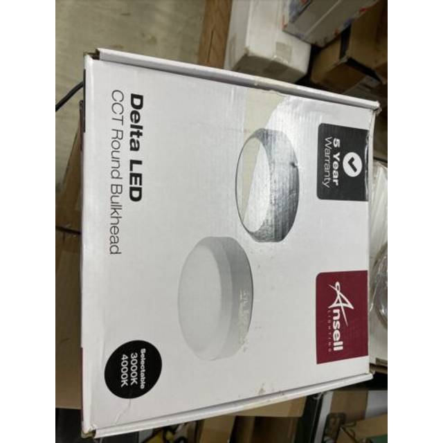 Ansell Delta LED Bulkhead: 14W Black, Emergency