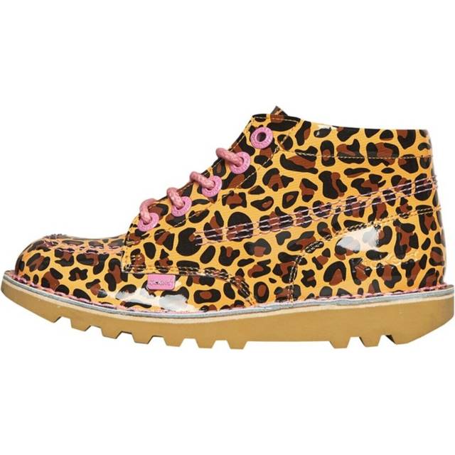 Kickers Brown Kick Hi Leopard Girls Junior Boots