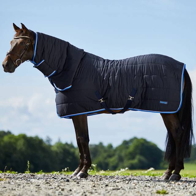 Stable Blanket with Neck Cover Horze Glasgow 250 G - Bleu