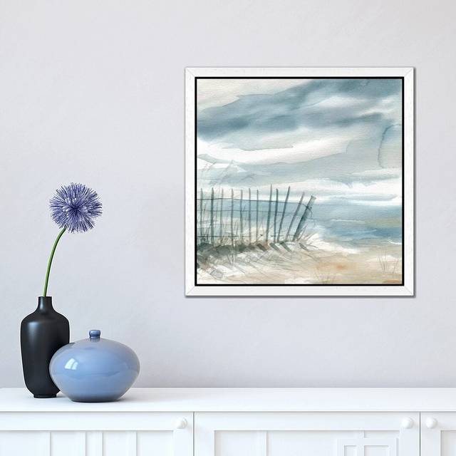 'Subtle Mist I' by Carol Robinson - Floater Frame Painting Print on Canvas - White (45.72 cm H x 45.72 cm W)
