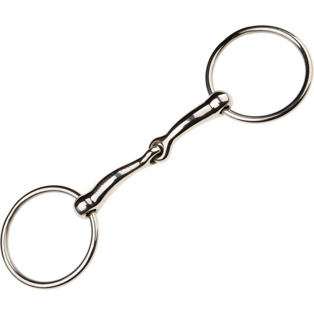 (6in, Silver) Korsteel Stainless Steel Jointed Loose Ring Snaffle Bit