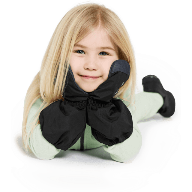 Didriksons Kids' Shell Gloves 9 Black, 4-6 Years