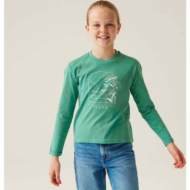 Regatta Girls Wenbie III Cotton Long Sleeve T Shirt 11-12 Years- Chest 30-31', (75-79cm)