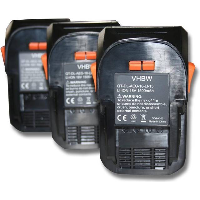 Vhbw - 3x Battery Replacement for Ridgid AC840084 for Power Tools (1500 mAh, Li-ion, 18 v)