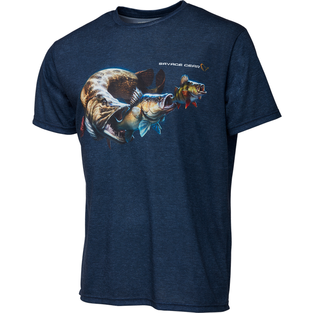 Savage gear triko cannibal tee blue - m