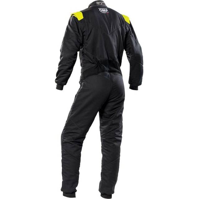 OMP First S Race Suit - 58, Anthracite/ Fluro Yellow