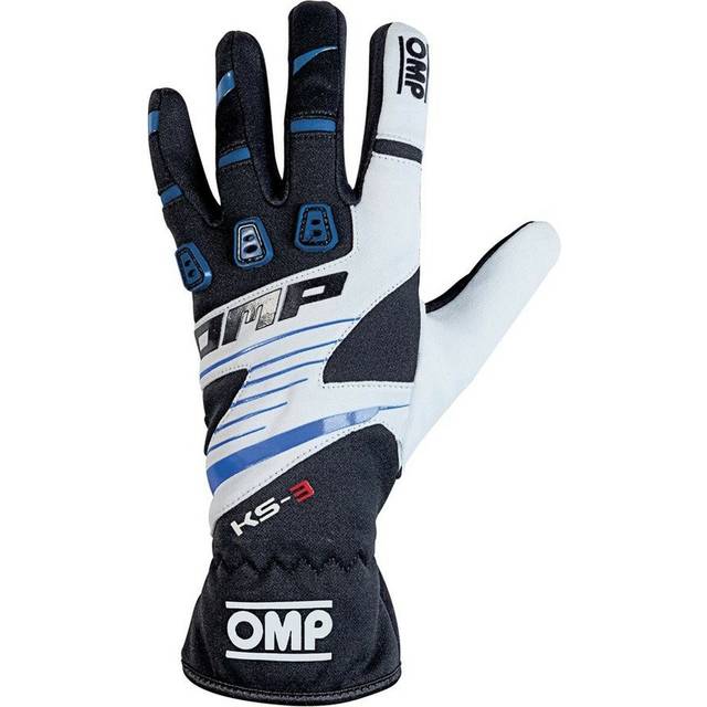 OMP KS-3 Kart Gloves - XXXXXS, Black / Blue / White