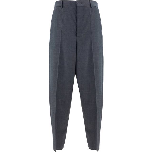 Valentino Gray Creased Trousers - 080 GRIGIO MELANGE - IT 52