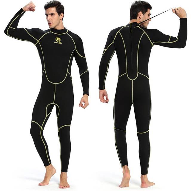 (3XL) Men's 3mm Back Zip Full Body Wetsuit Swimming Surfing Diving Snorkeling Suit Jumpsuit