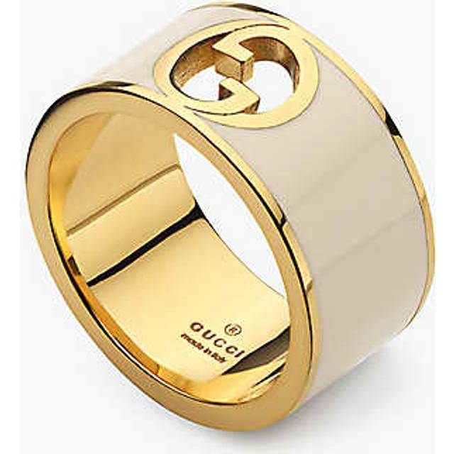 Gucci Womens Ivory Blondie Enamelled-metal Ring S - IVORY