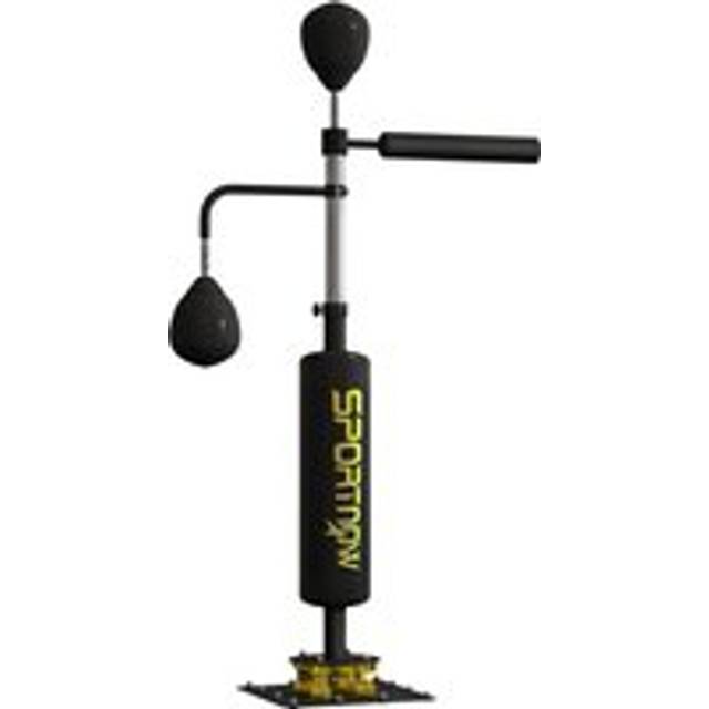 Sportnow Boxing Bag, Freestanding Punching Bag, With Reflex Bar, Speed Balls, Black