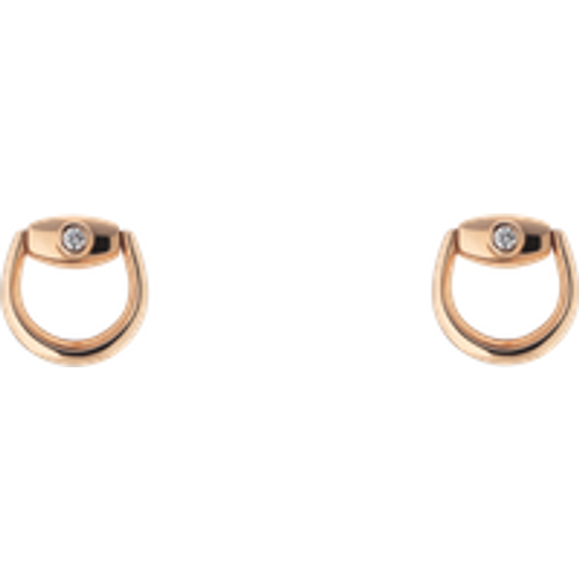 Gucci Horsebit 18ct Rose Gold Diamond Stud Earrings