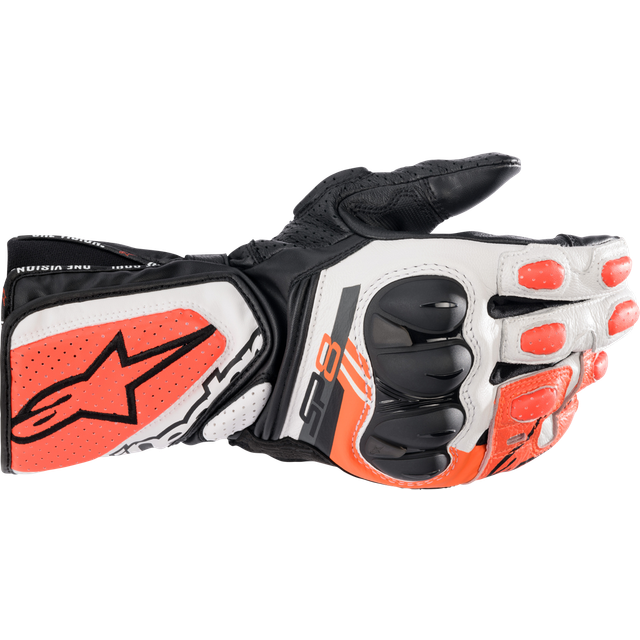 Alpinestars SP-8 V3 Motorcycle Gloves, black-white-red, Size 2XL for Men
