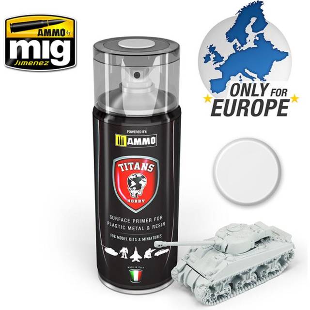 Ammo by Mig Titans Hobby 101 White Matt Primer 400ml Model Spray Paint Can
