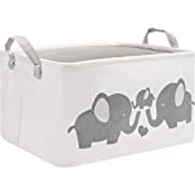 Collapsible Laundry & Storage Basket - 22 x 27 x 37.5cm/8.66 x 10.63 x 14.76 inches - 17 Litre/3.7 Gallons - Fabric Hamper Bin for Clothes - Foldable