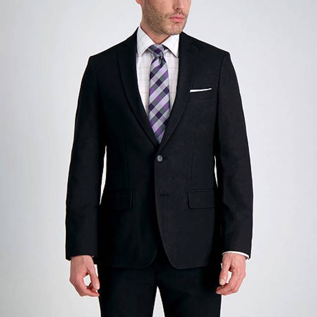 Haggar Men's Smart Wash® Repreve® Slim Fit Suit Jacket Black Solid - Size: 42 Regular