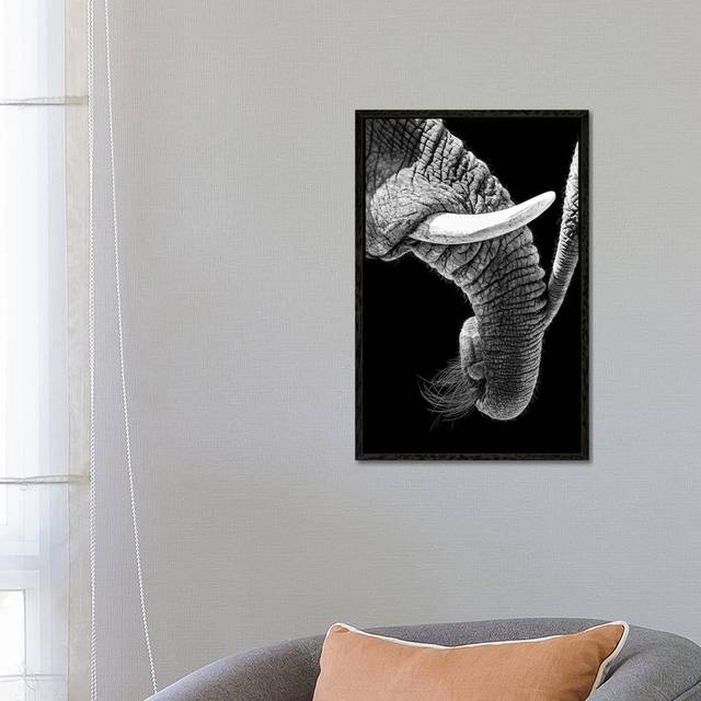 African Elephant Family Bonding - Black Framed (66.04 cm H x 45.72 cm W)
