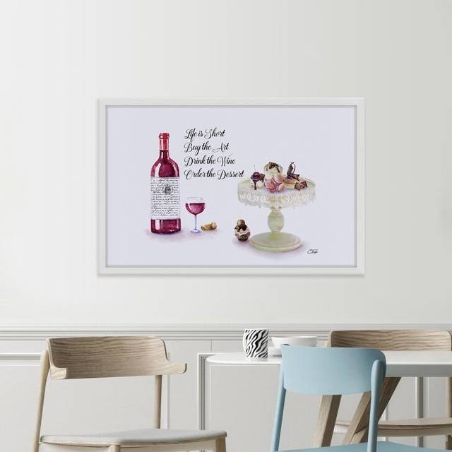'Red Wine Dessert' by Colleen Taylor Framed Watercolour Painting Print (41cm H x 61cm W)