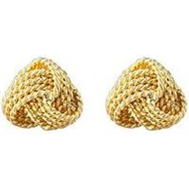 The Love Collection Gold Plated Sterling Silver Rope Knot Triangle Stud Earrings, Gold, Women