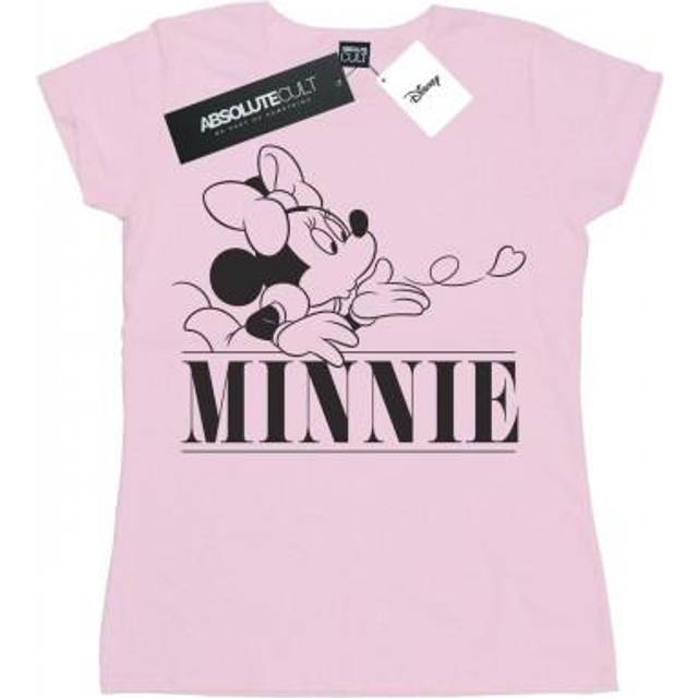 (XL, Baby Pink) Disney Womens/Ladies Minnie Mouse Kiss Cotton T-Shirt