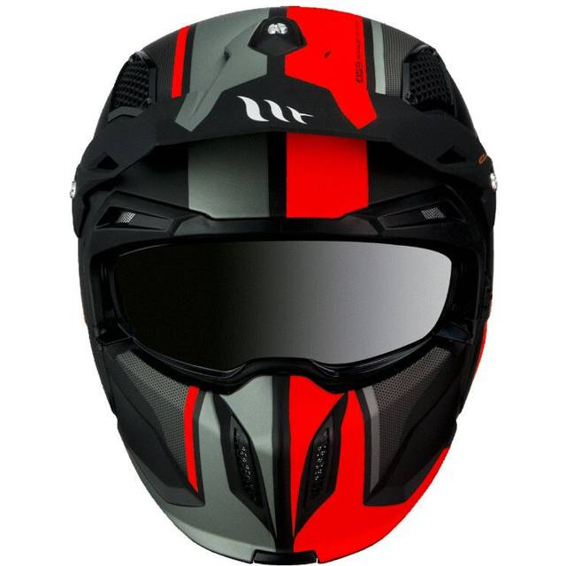 Simple trial motorcycle helmet with convertible visor and removable chin guard MT Helmets Streetfighter Sv Twin C5 (Ece 22.06) - Noir