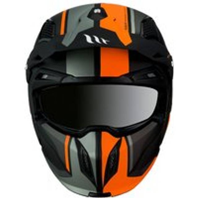 Simple trial motorcycle helmet with convertible visor and removable chin guard MT Helmets Streetfighter Sv Twin C4 (Ece 22.06) - Noir