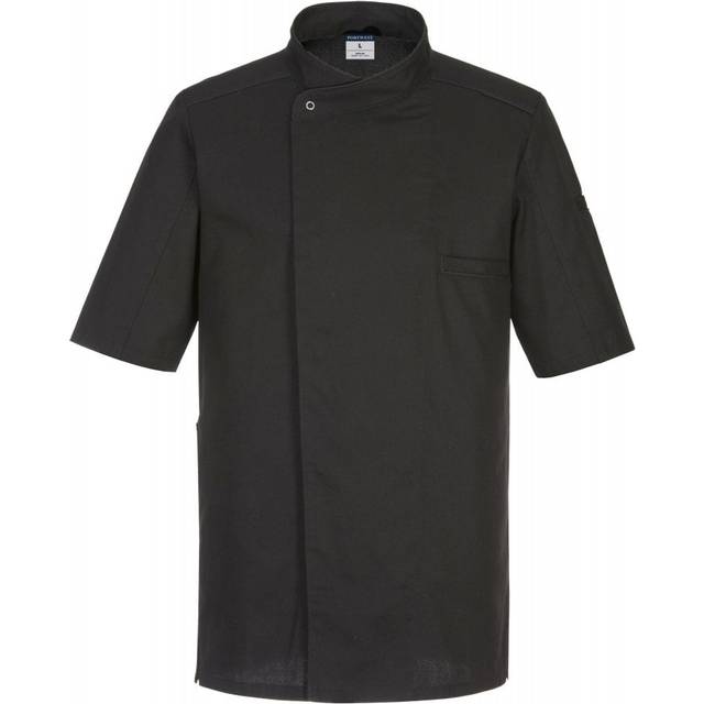 Portwest Surrey Chef Short Sleeve Jacket C735 Black 3XL Colour: Black,