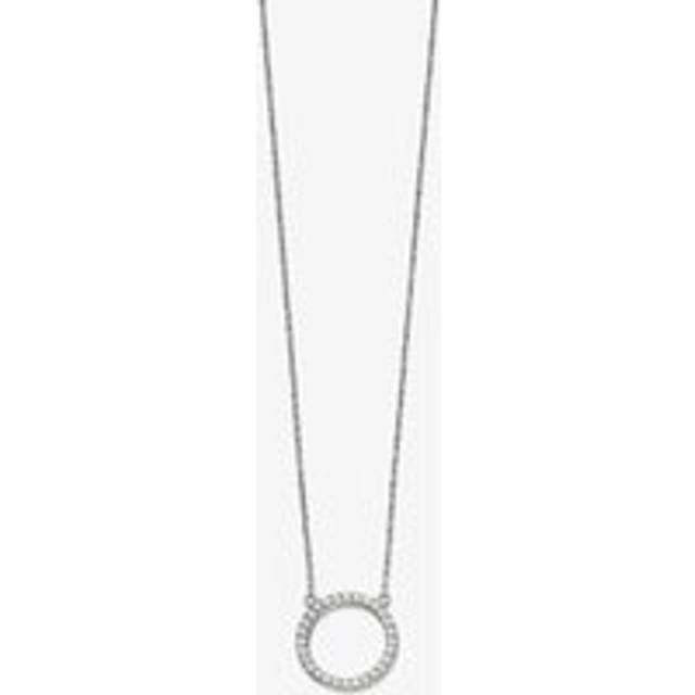 Sterling Silver Cubic Zirconia Pave Open Circle Necklace N4216C