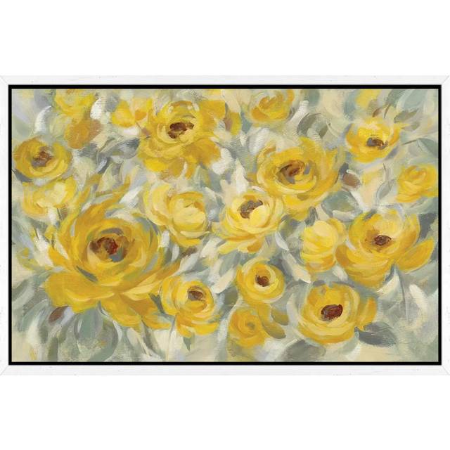 Yellow Roses by Silvia Vassileva - Gallery-Wrapped Canvas Giclée on Canvas - White Framed (152.5 cm H x 101.5 cm W)