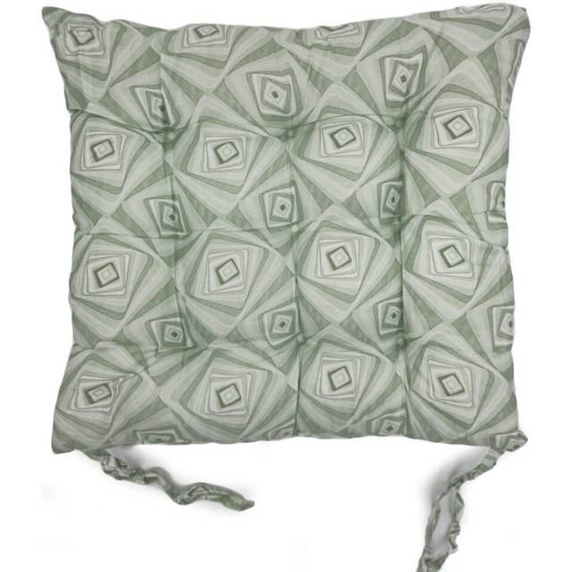 (Twisted Square Green, Pack of 2) Seat Pad Dining Garden Kitchen Chair Cushions Tie On ABSTRACT