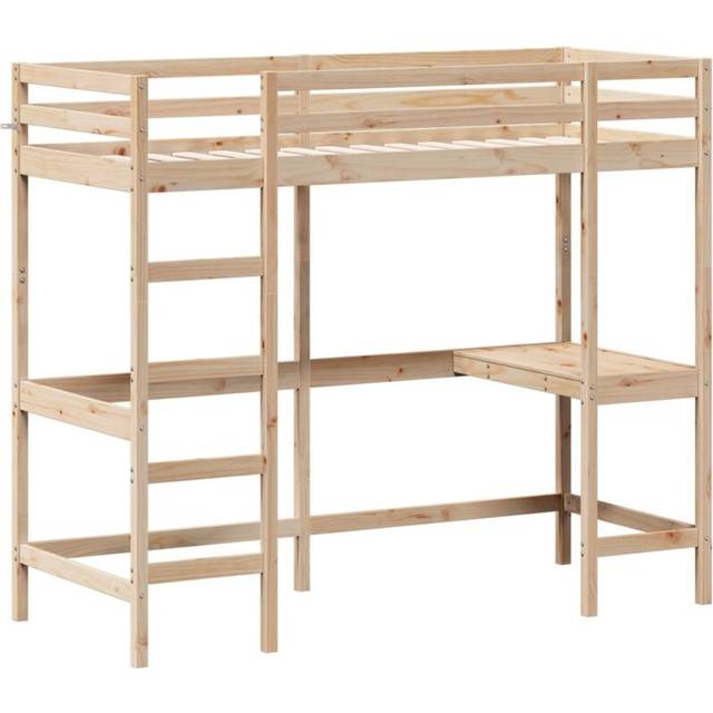 vidaXL Loft Bed without Mattress 80x200 cm Solid Wood Pine - Brown