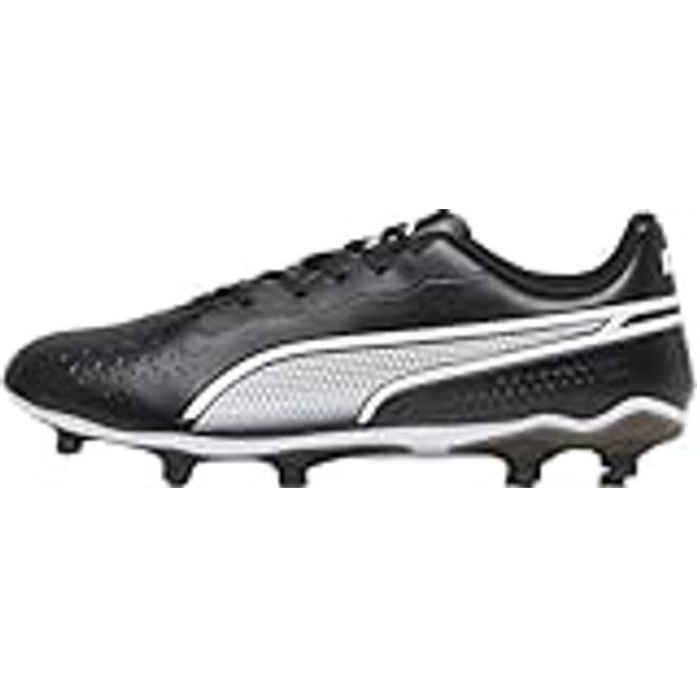 Puma King Match FG/AG Football Boots - Puma White/Bluemazing/Flat Light Grey / UK9