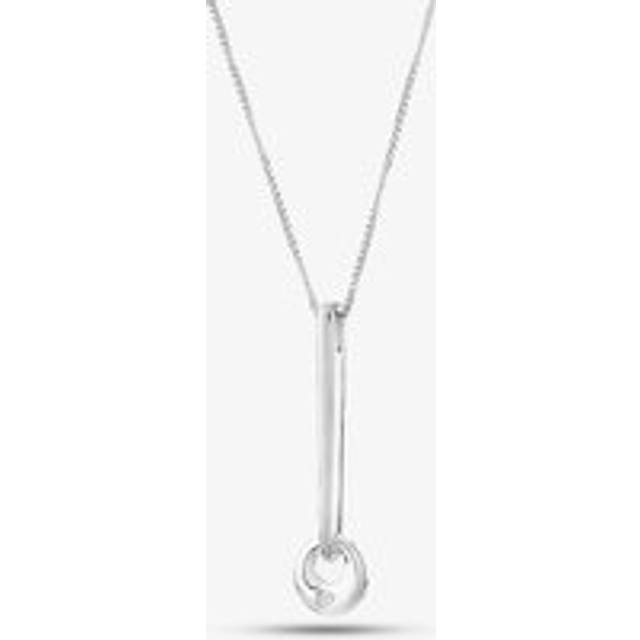 Sterling Silver Cubic Zirconia Bar and Open Circle Necklace PP04051CZ