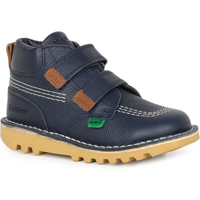 Kickers Kick Hi Roll Leather Boot - Navy, Navy, Size 11 Younger