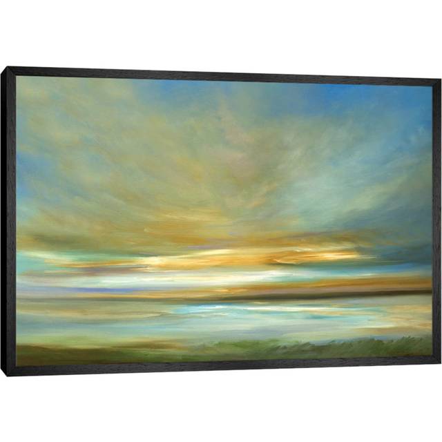 'Light on the Dunes' Painting on Wrapped Canvas - Black Floater Framed (152.5 cm H x 101.5 cm W)